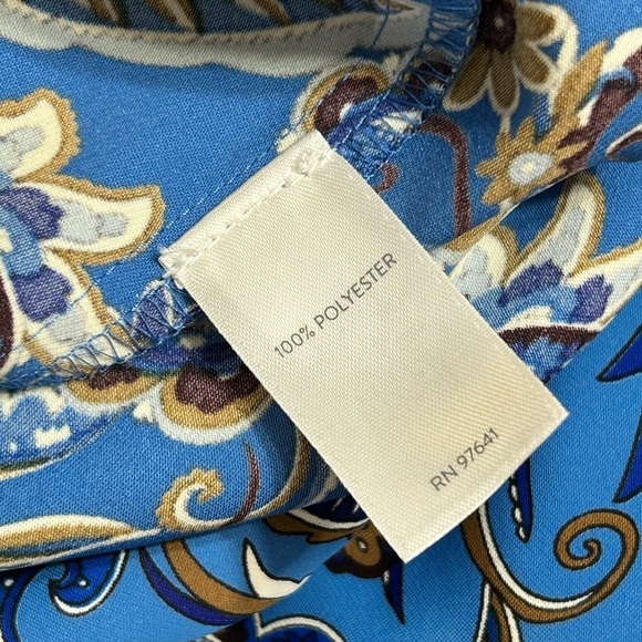 J Jill Wearever Collection Paisley Long Sleeve Blouse - Picture 8 of 10